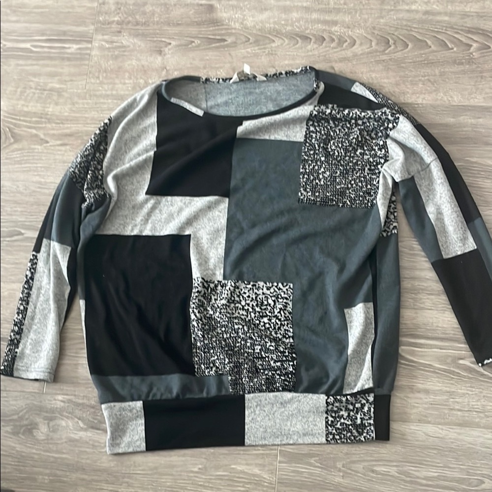 Stylish Patchwork Long Sleeve Top